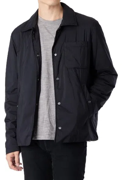 Pre-owned Herno $740 Mens  Snap Button Black Nuage Shirt Cut Jacket 56 / Xl