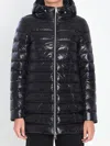 Herno Puffer Jacket With Drawstring Hood And Quilted Texture In Black
