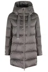 Herno A-line Down Jacket With Structured Hood In Gray