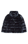 Herno A-line Marbled Velvet Down Jacket In Charcoal