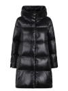 Herno Quilted Hooded Down Coat In Black