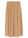 Herno Flared Skirt In Camel Lightweight Nylon Stretch In Neutrals