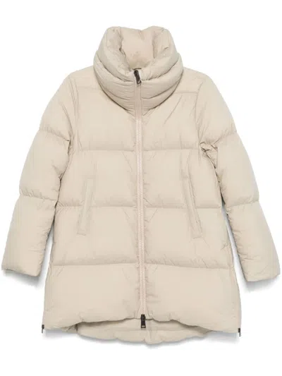 Herno A-line Padded Jacket In Beige