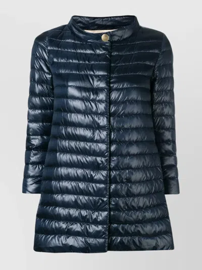 HERNO A-LINE QUILTED DOWN JACKET WITH FUNNEL NECK