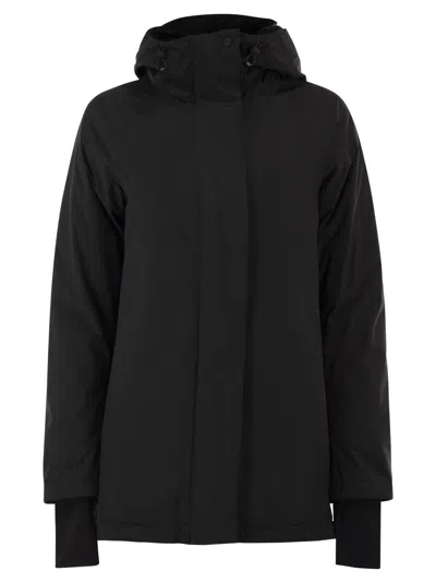 Herno A Shape 2 Layers Hooded Parka In Black