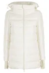 Herno White Down Jacket With Drawstring Hood In Tech Fabric Woman In White