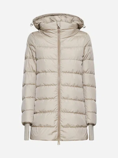 Herno A-shape Chamonix Quilted Nylon Down Jacket In Neutral