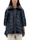 Herno Down Jacket With Lined Collar In Blue