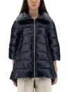 Herno Down Jacket With Lined Collar In Blue