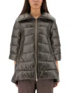 Herno Cleofe Zip-up Quilted Coat In Brown