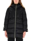 Herno Hooded Techno Satin Down Jacket In Black
