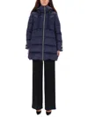 Herno A-shaped Puffer Coat With Hood And Drawstrings In Blue