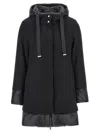 Herno Wool Padded Coat With High Neck In Nero