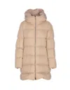 Herno Women A-shape Down Jacket In Neutral