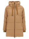 Herno Down Jacket With Hood And Quilted Design In Brown