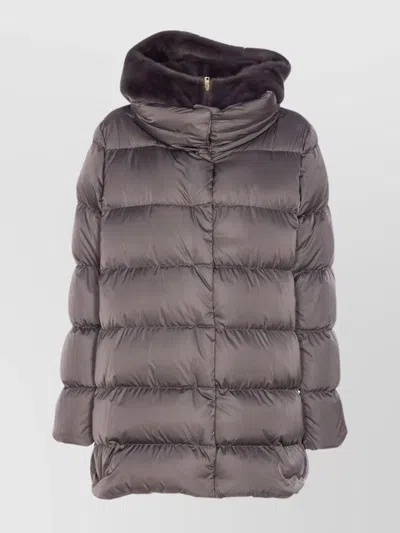 HERNO A-SHAPE DOWN JACKET FUR HOOD