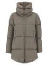 Herno Quilted High-neck Down Coat In Gray