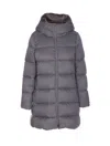 Herno Women Arendelle And New Lady Faux Fur A-shape Down Jacket In Gray