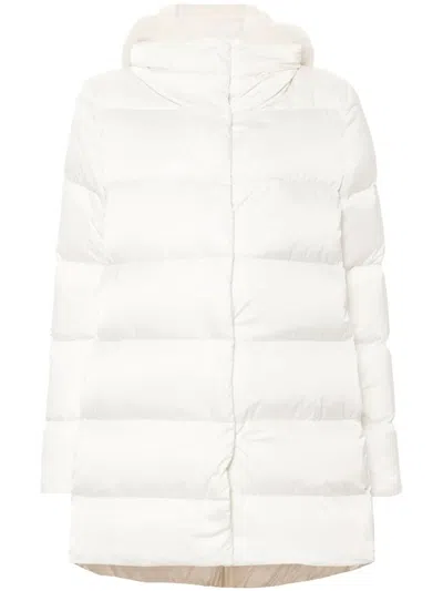 HERNO A-SHAPE DOWN JACKET IN SATIN AND LADY ALTERNATIVE FUR