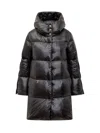 Herno Quilted Hooded Down Coat In Nero