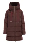 Herno A-shape Down Jacket With Hood In Brown