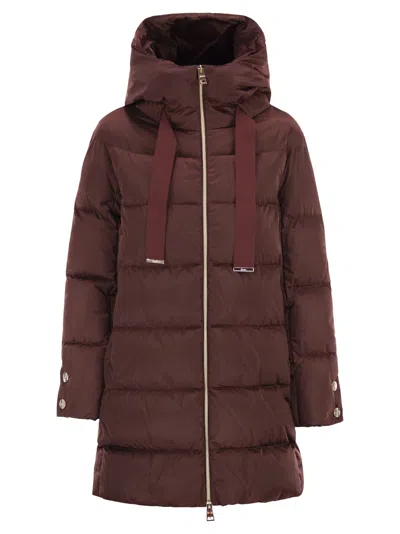 Herno A-shape Down Jacket With Hood In Burgundy