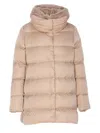 Herno A-shape Down Jacket With Removable Faux Fur Hood In Brown