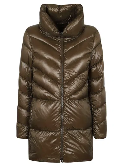 HERNO A-SHAPE DOWN JACKET WITH V-SHAPED QUILTS