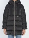 Herno A-shape Glossy Satin Down Jacket In Black