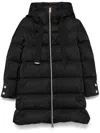 Herno A-shape Glossy Satin Down Jacket Clothing In Black