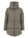 Herno A-shape Goose Down Jacket With High Double-layered Collar In Gray