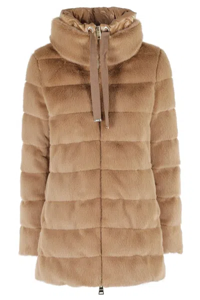 HERNO A-SHAPE IN FAUX FUR JACKET