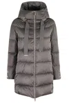 Herno A-line Down Jacket With Structured Hood In Gray