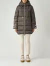 Herno Quilted Down Jacket With Oversized Hood In Gray