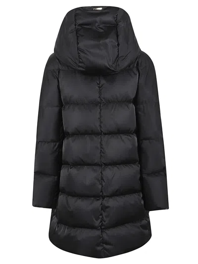 Herno A-shape In Satin With Hood In Blue