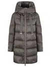 Herno Quilted Down Jacket With Oversized Hood In Gray