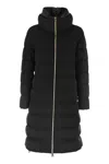 Herno Long Jacket In Satin And Lady Alternative Fur In Black