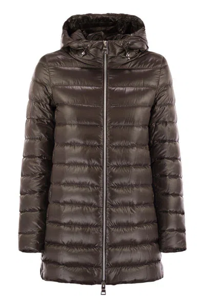 Herno Women A-shape In Ultralight Nylon In Brown