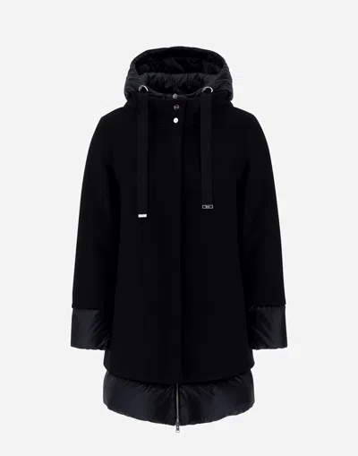HERNO A-SHAPE JACKET IN ECOWOOL AND NYLON ULTRALIGHT