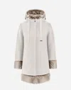 Herno A-shape Jacket In Ecowool And Nylon Ultralight In Chantilly