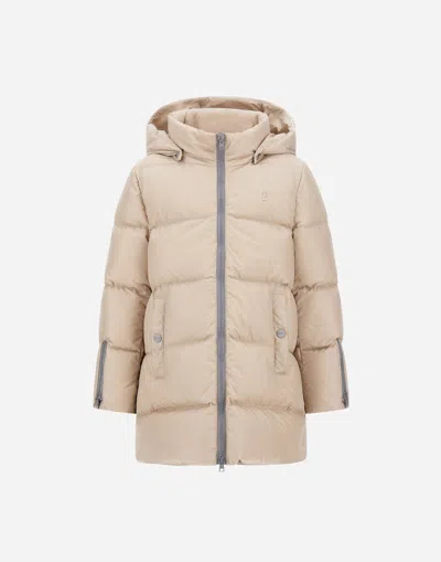 Herno Kids' A-shape Jacket In Nylon Chamonix In White