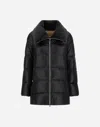 Herno A-shape Jacket In Nylon Ultralight And Lady Alternative Fur In Black