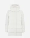 Herno A-shape Jacket In Satin And New Lady Faux Fur In White