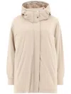 Herno A-shape Hooded Down Jacket With Front Pockets In Neutrals
