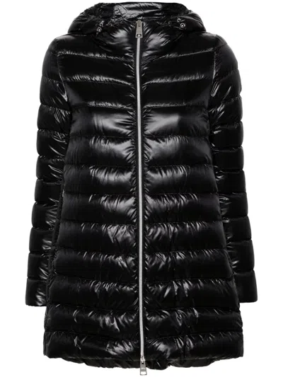 Herno A-shape Midi Down Jacket In Black