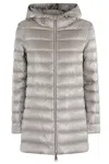 Herno A-shape Puffer Jacket In Silver