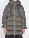 Herno A-shaped Down Jacket In High-density Satin In Gray