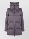 Herno A-shape Quilted Jacket High Collar In Brown