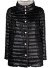 Herno Navy A-line Reversible Down Jacket For Women In Black