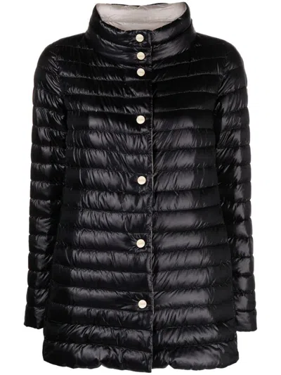 Herno A-shape Reversible Puffer Jacket In Black